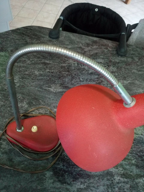 Ancienne lampe de bureau articulée orientable en métal chromé-ALUMINOR FRANCE