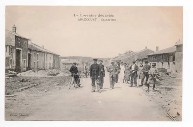 ABAUCOURT Meurthe et moselle CPA 54 the main lively street the devastated lorraine
