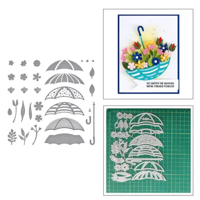 Flower Umbrella Metal Cutting Dies Scrapbook Album Paper Card Decoration Crafts