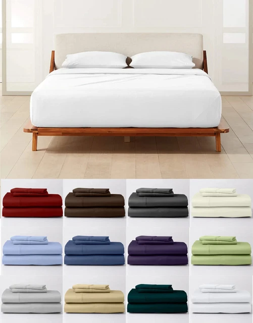 100% Giza Egyptian Cotton My Giza Pillow 1000 TC Luxury Queen Size 4PC Sheet Set