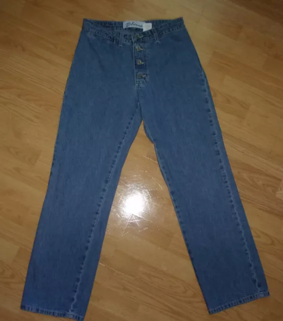 VINTAGE Express Bleus Jeans Womens Blue Bootcut Button Fly Medium Wash Size 7/8