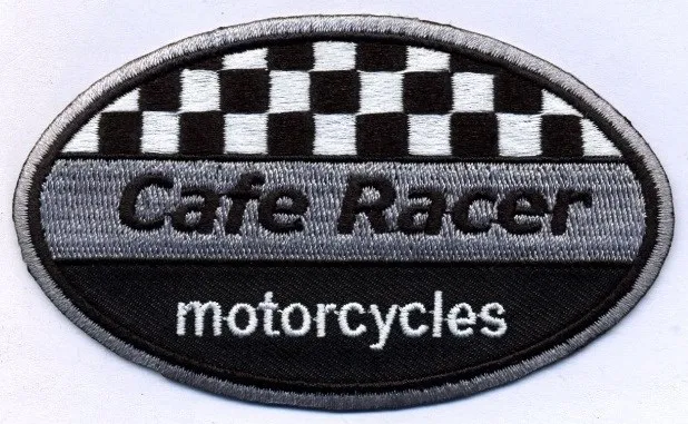 Cafe Racer check oval patch, 4 inches. 59 Club. Triumph. Rocker. Ace.BSA Norton