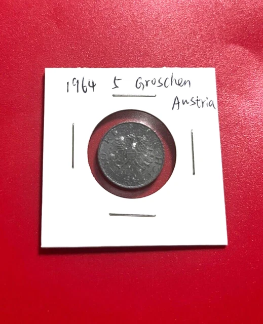 1964 Austria 5 Groschen Coin - Nice World Coin !!!