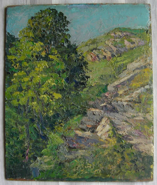 Tableau Jésus Expressionniste Signé Hans Zern / Zeroo, 1969 - Technique Tempera, Allemagne (ancien)