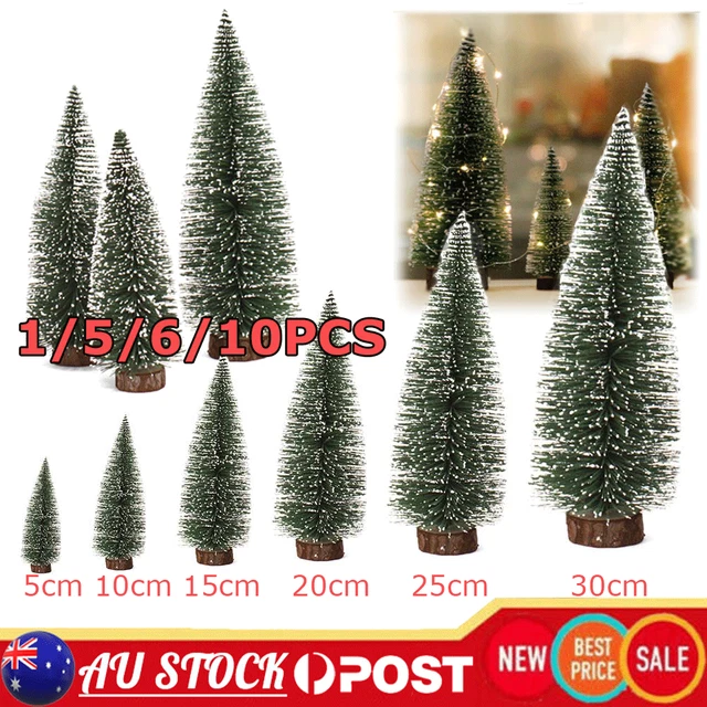 1-10x Mini Christmas Tree Ornament Pine Tree Figurine Desktop Decor Gifts 5-30cm