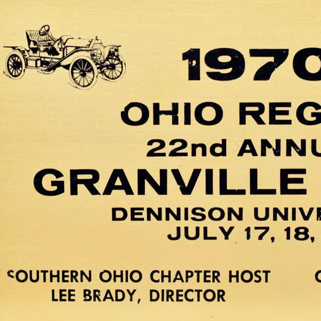 1970 GRANVILLE RALLY Dennison University AACA Antique Auto Car Show
