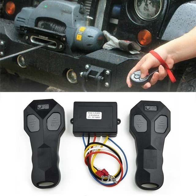 Set Telecomando Argano Auto SUV Universale Wireless Con Ricevitore 433MHz