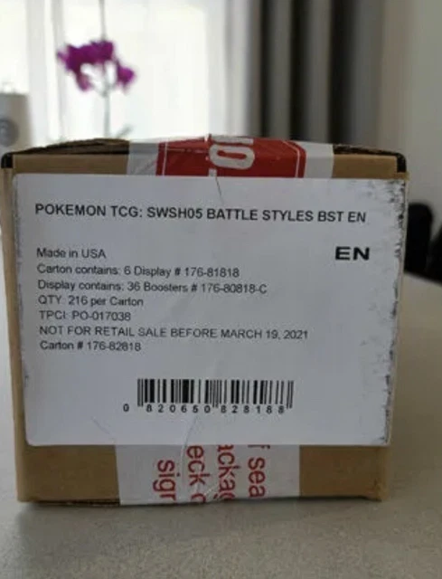 Pokemon Battle Styles SWSH05 Booster Box Case (6x Booster Boxes -sealed)