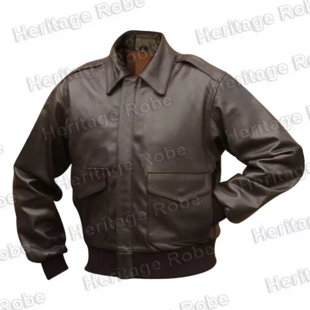 WWII US Air Force Pilot A2 Jacket in Brown & Black Repro – All Sizes 3