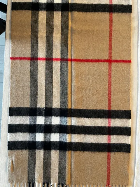 BURBERRY Cashmere Mega Check Scarf Archive Beige Authentic New