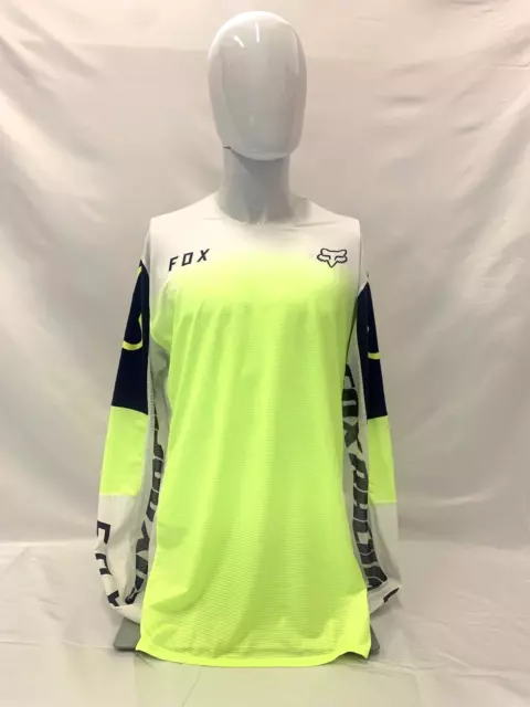 FOX Racing MOTO FLEXAIR XL Neon Yellow Motocross Jersey Fox Head Long Sleeve MX