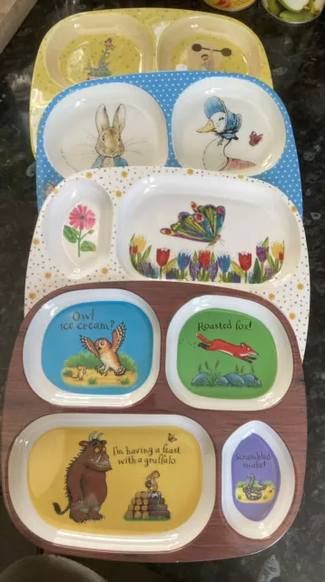 Hermoso conjunto de platos para niños: incluyendo Gruffalo y oruga hambrienta