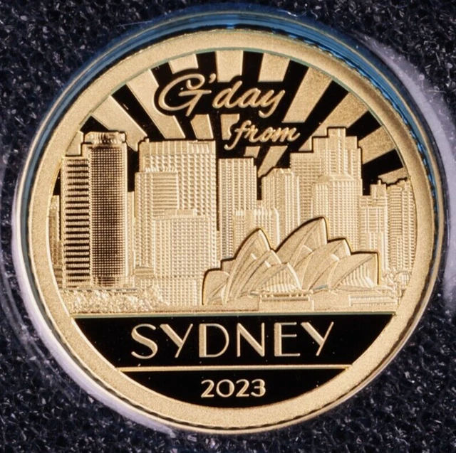Cook Islands $5 0.5 Grams Gold CIT Big City Lights Sydney *PP / Proof*