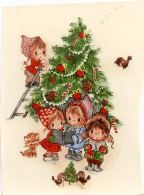 7) Calcomanías de árbol de Navidad tobogán de agua de cerámica de 3-1/4"" #20230918005