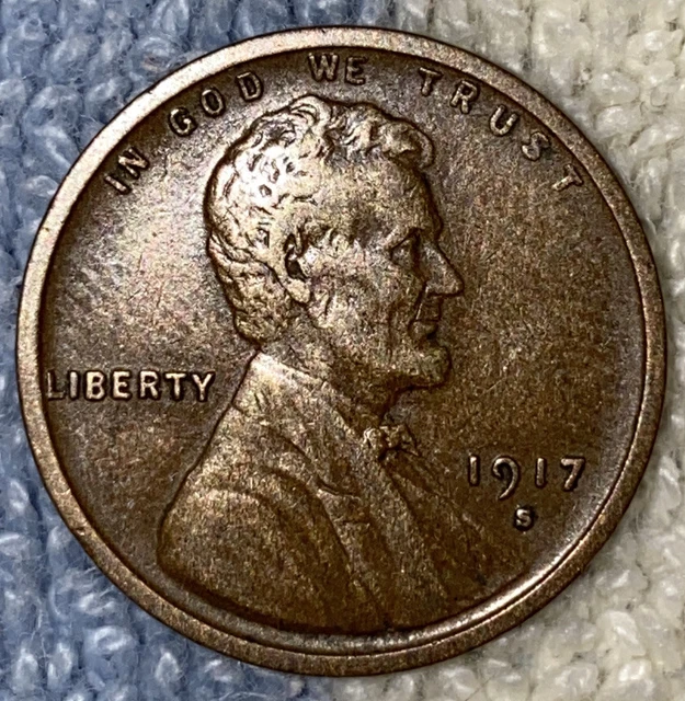 1 US Lincoln Wheat Cent Penny Roll 1917-S/1909 VDB AU/UNC (50 Coins) Old Vintage 3