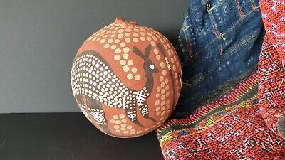 Old Australian Aboriginal Dot Painted Kimberley Boab Nut …beautiful display and