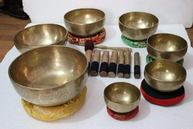 Chakra Healing Tibetan Singing Bowl Set of 7 Hand Hammered Tibetan Meditations