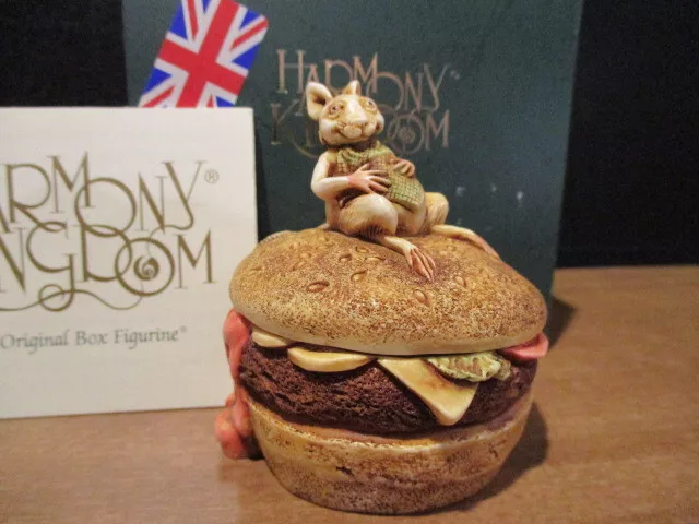 Harmony Kingdom Feast and Firkin RW CC Mouse on Hamberger UK Made LE 500 RARE