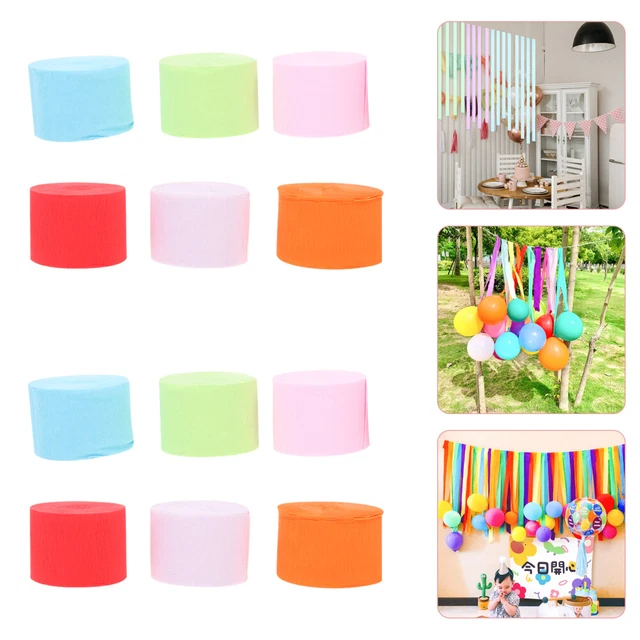12 rollos de prácticos papeles crepé delicado fiesta -streamer papel decorativo