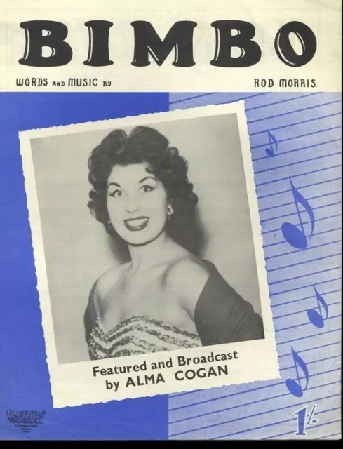 vintage music sheet / Bimbo - Featuring Alma Cogan (1953)