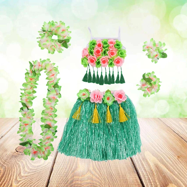 Hawaii Grass Skirt Set Jupe En De Hula Tropicale Jupe De Danse Hula Tropicale