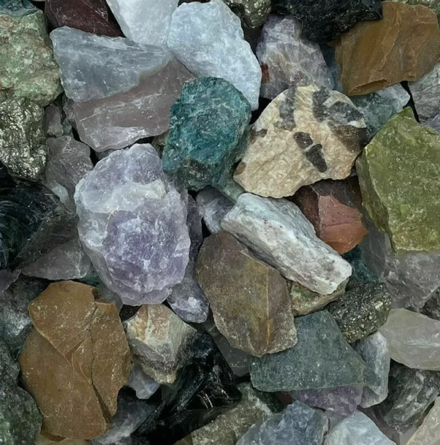 5 lb Natural Rough Rock Gemstone Mix Collection Gems Crystals Mineral Specimens