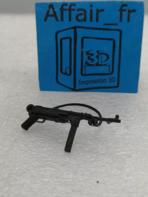 Custom compatible Playmobil WW2 en 3D - 1 fusils Allemand MP40 + sangle 2