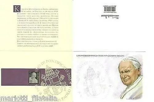 Folder Marini Pope John Paul II Franc Silver MF3788