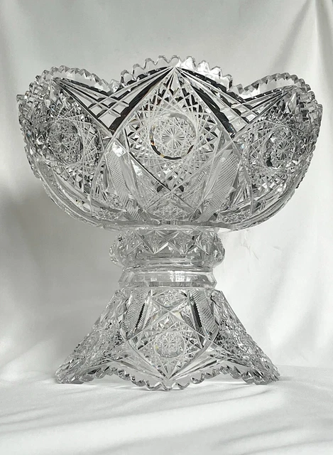 ABP Cut Glass Signed Hoare ABP American Brilliant Cut Glass 2 Piece Florence ABP Cut Glass Signed Hoare ABP American Brilliant Cut Glass 2 Piece Florence