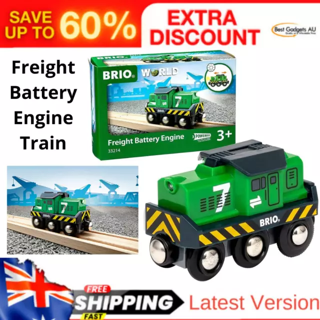 BRIO BO Freight Battery Engine Vehicles Wooden Toy Train Set Railway Kids Age 3+