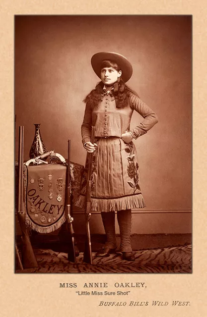 ANNIE OAKLEY Cabinet Card CDV Photograph Vintage Photo A++ RP