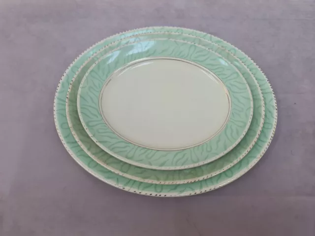 Vintage Burleigh Ware Set of 3 Oval Plates Serving Platters #255