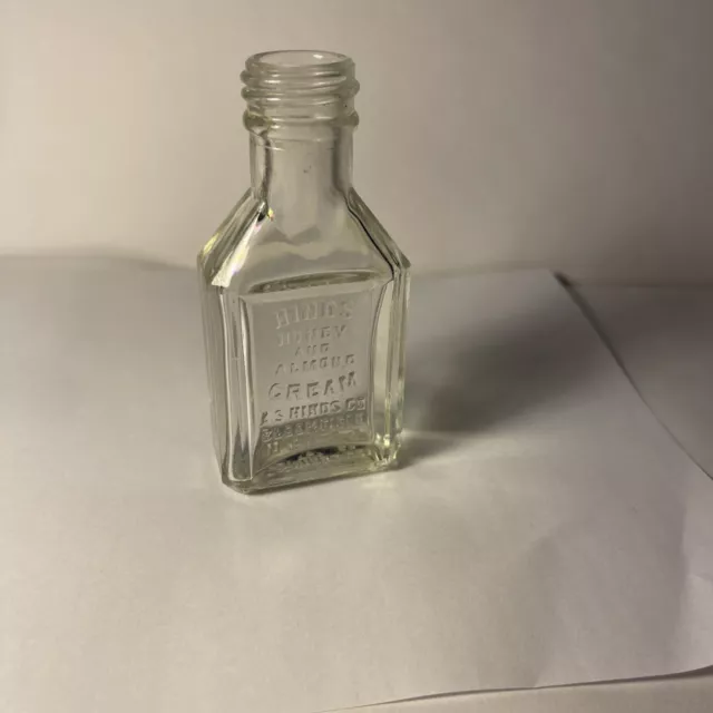 Antique Glass Bottle - Hinds Honey And Almond Cream