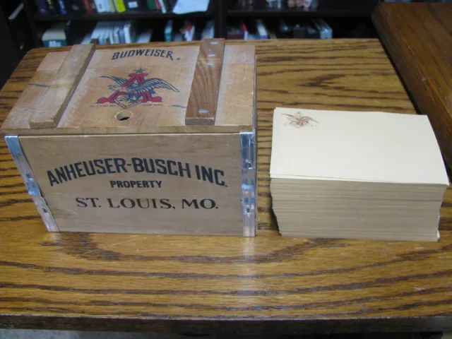 Budweiser 6" Mini Wood Crate w/ Note Paper Anheuser-Busch St. Louis Mo #DN SH 1C
