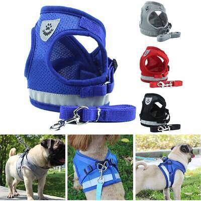 Pet Dog Harness Nylon Puppy Vest Reflective Walking Lead Leash For Chihuahua