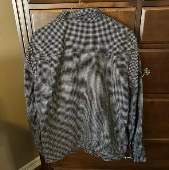 Sunspel Plaid Navy Gray Pajama Shirt Long Sleeve - 100% Cotton, Size M 2