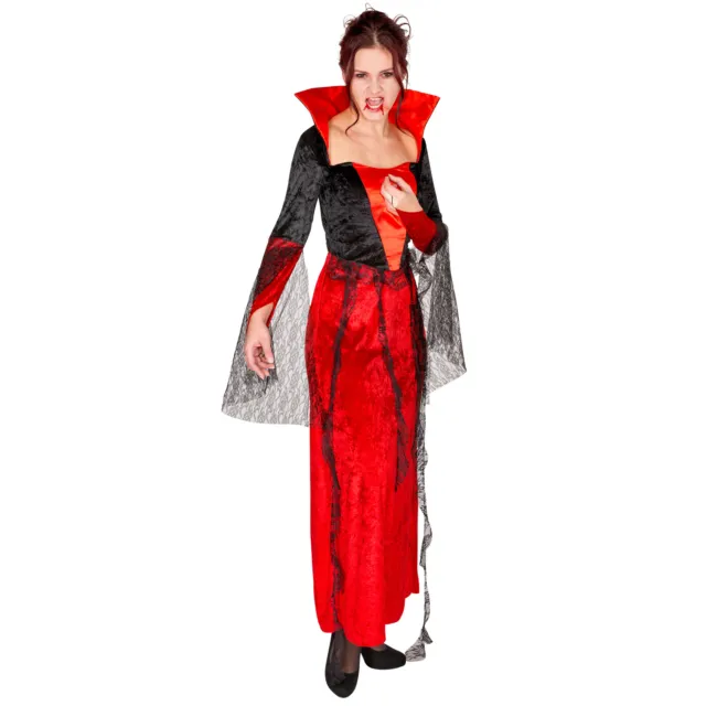 Costume abito da vampira gotica carnevale halloween adulti vampiri donna signora