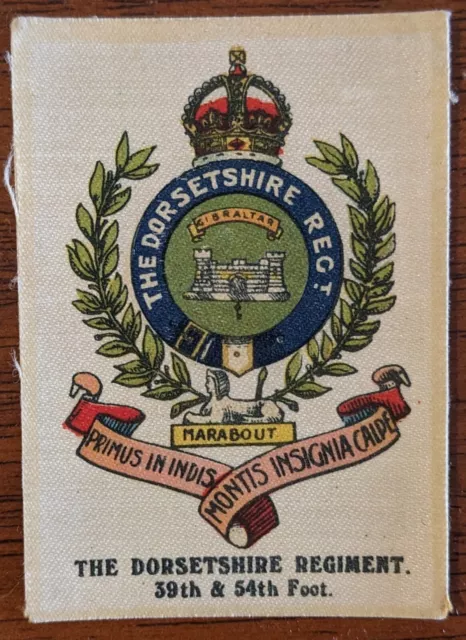 c. 1914 Badges Of The British Army Silk Cigarette Card - Dorsetshire Regiment