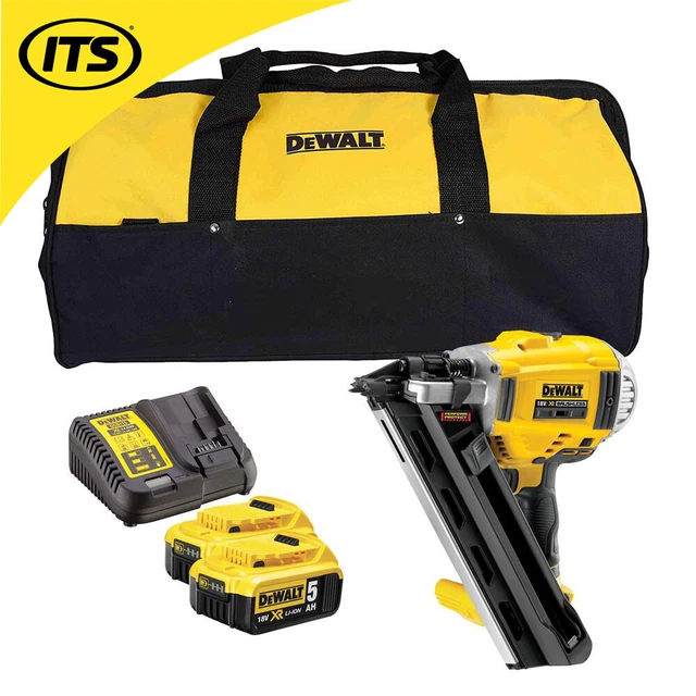 DEWALT DCN692P2B 18V XR Brushless First Fix Framing Nail Gun with 2x 5