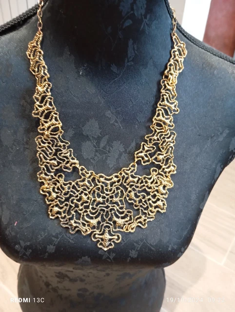 Collier Plastron Ancien Style Victorien - Ras Du Cou - Bijou Vintage