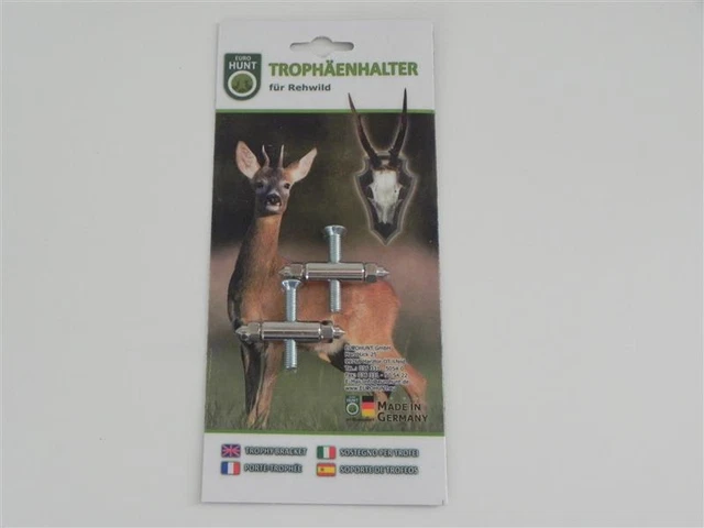 Trophäenhalter Metal Blister Paquete Eurohunt para Corzo 2er Ciervo Bock Nuevo