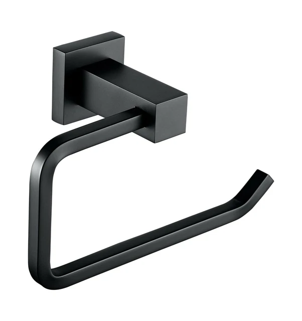 Mattschwarz Quadratisch Modern Massiv Messing Wandmontage Badezimmer Zubehör