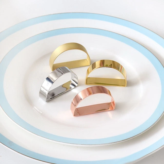 Set 6 anelli tovaglioli in metallo per decorazione tavolo da sposa e porta asciugamani