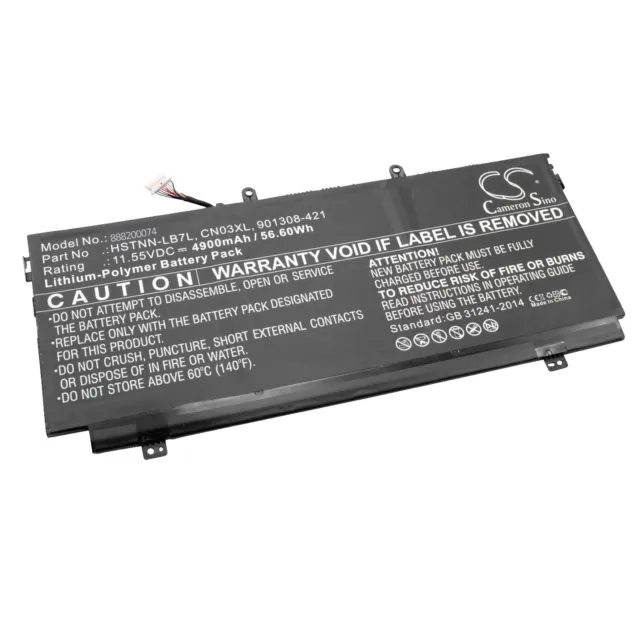 Batterie 4900mAh Li-Po pour HP Spectre CN03XL, HSTNN-LB7L, SH03XL