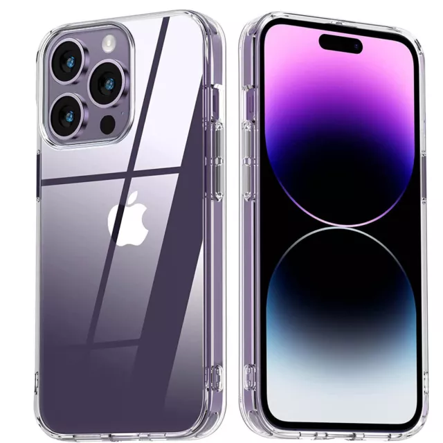 Case For iPhone 15 14 Pro Max Plus 13 11 12 XR 7 Clear Shockproof Cover Silicone