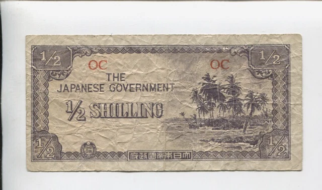 Japanese Invasion Banknotes WWII JAPANESE OCCUPATION Invasion Banknote Half Shilling W-533 $25.00 ...