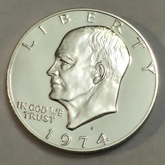 1974-S 40% silver gem proof Eisenhower IKE dollar.  #4