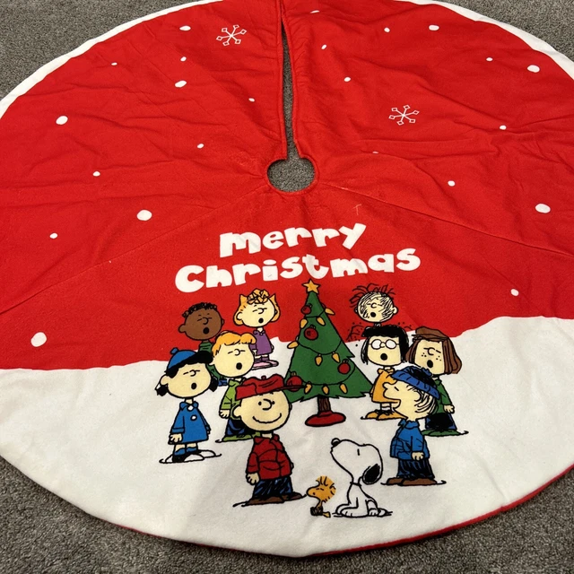 PEANUTS CHARLIE BROWN Christmas Tree Skirt 48" Snoopy Linus Lucy Pigpen