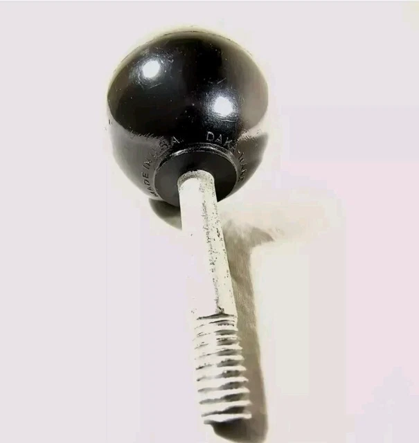 Daka Ware Shift Knob Black Enamel Brass Vintage Harley Shift Knob