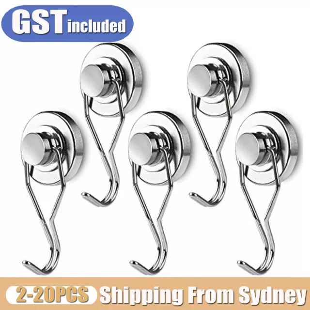 UP 20PCS Swivel Swing Powerful Magnetic Hooks Strong Heavy Duty Neodymium Magnet